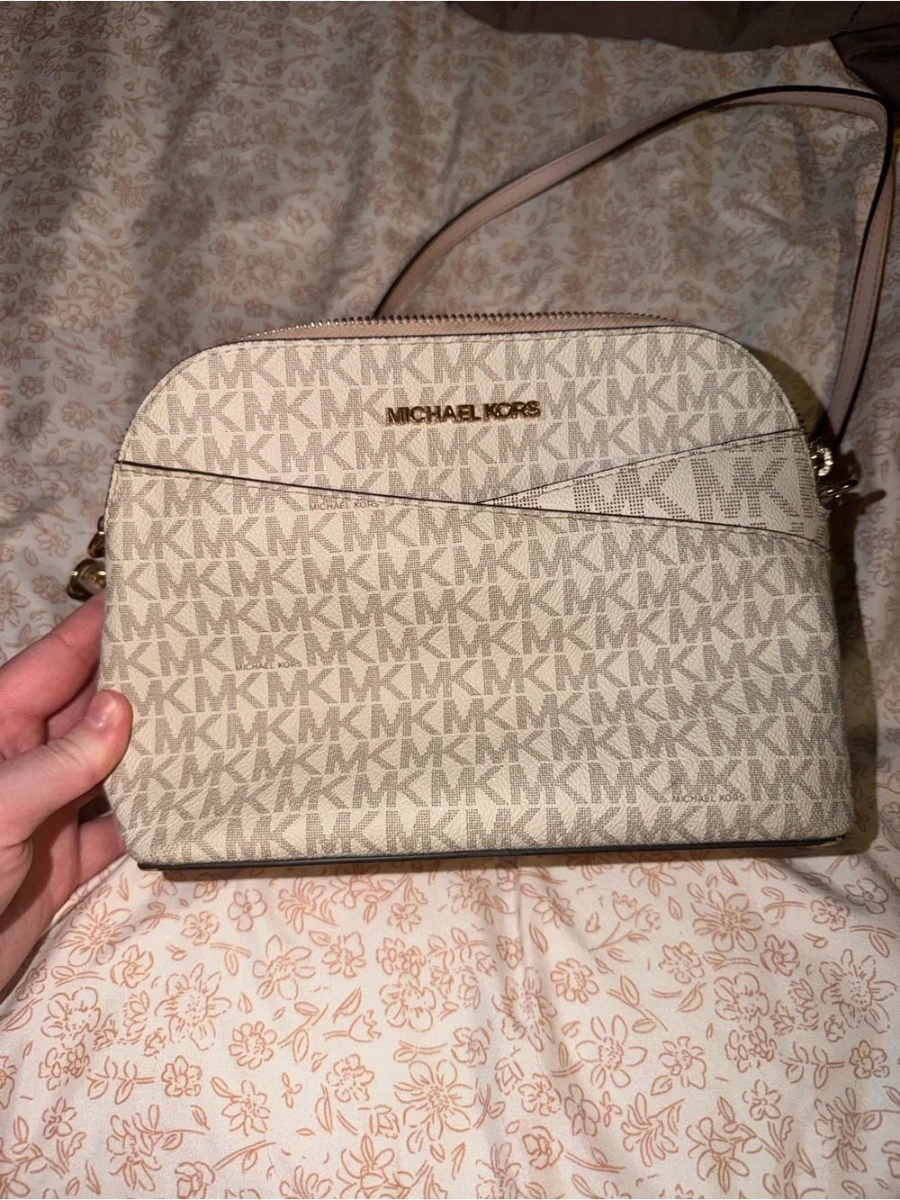 Michael Kors Beige Logo Crossbody Bag